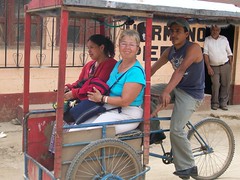 Nancy using bicycle transportation - the easy kind